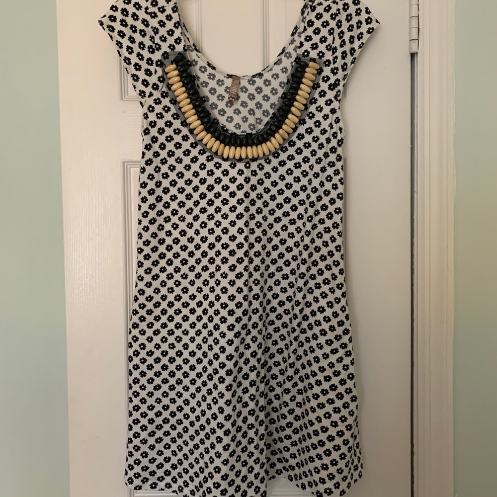 FREE PEOPLE daisy beaded cap sleeve dress